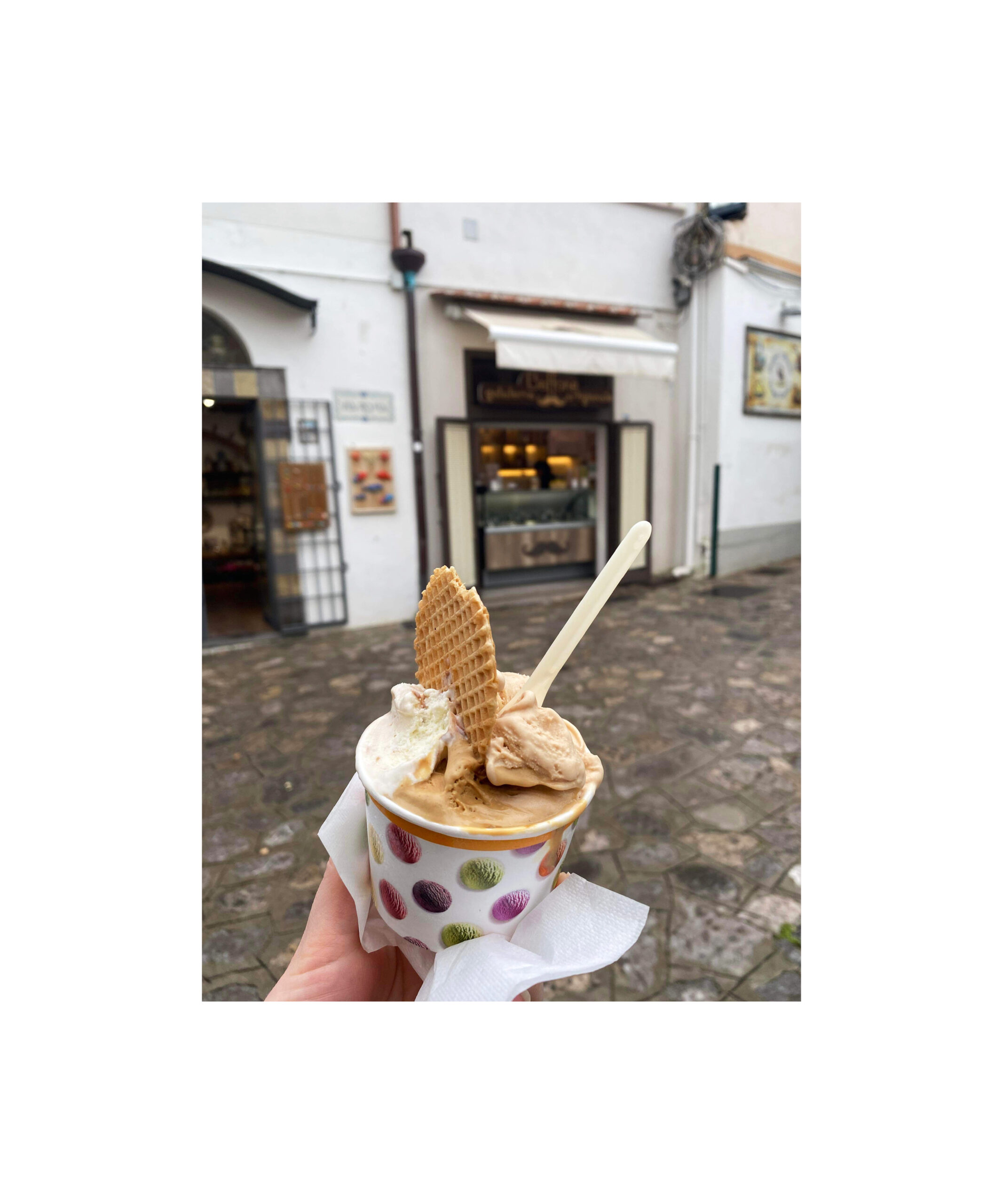 Gelato from Baffone Gelateria Artigianale in Ravello, Italy. 