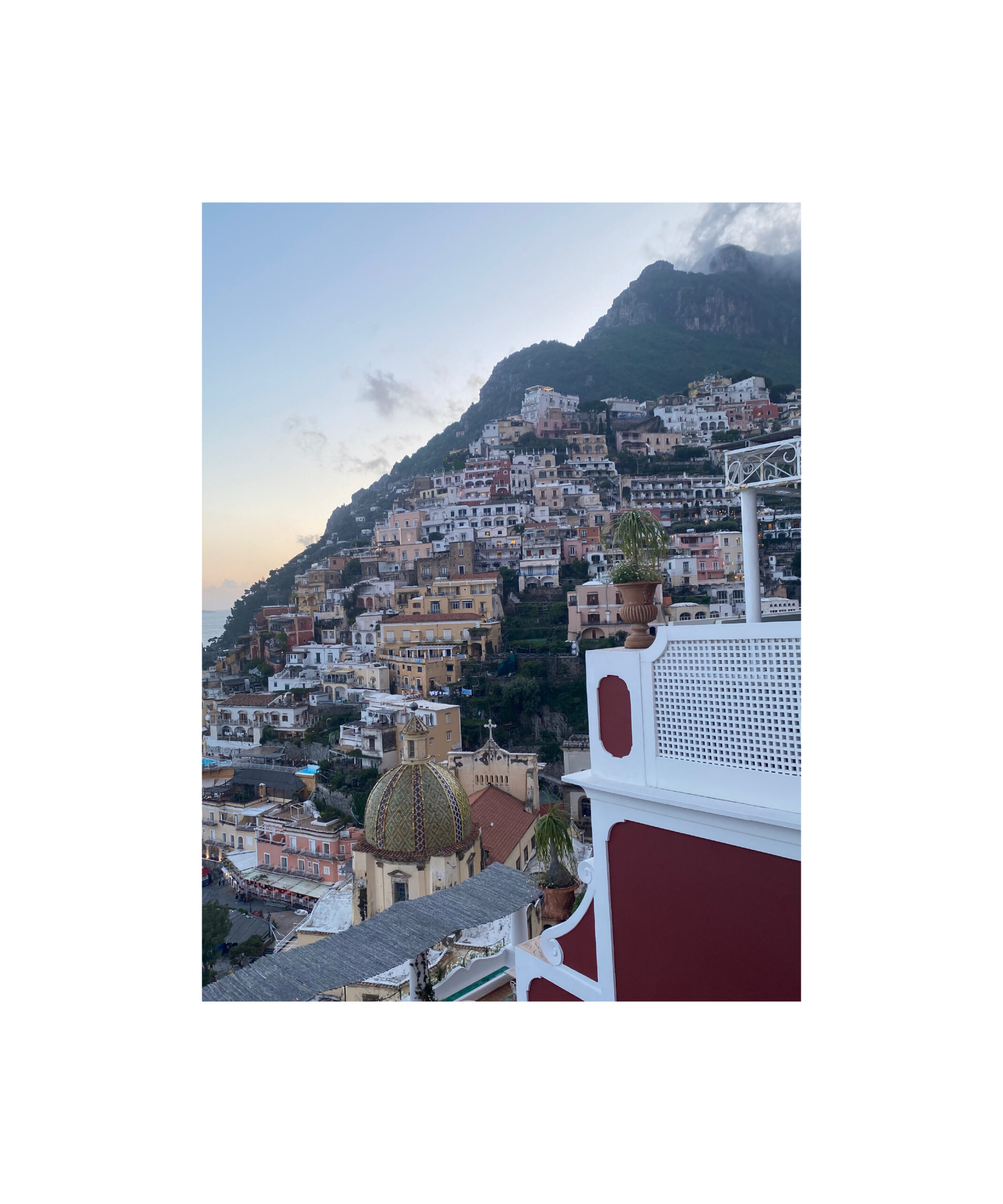 View from La Sponda Restaurant at Le Sirenuse in Positano.