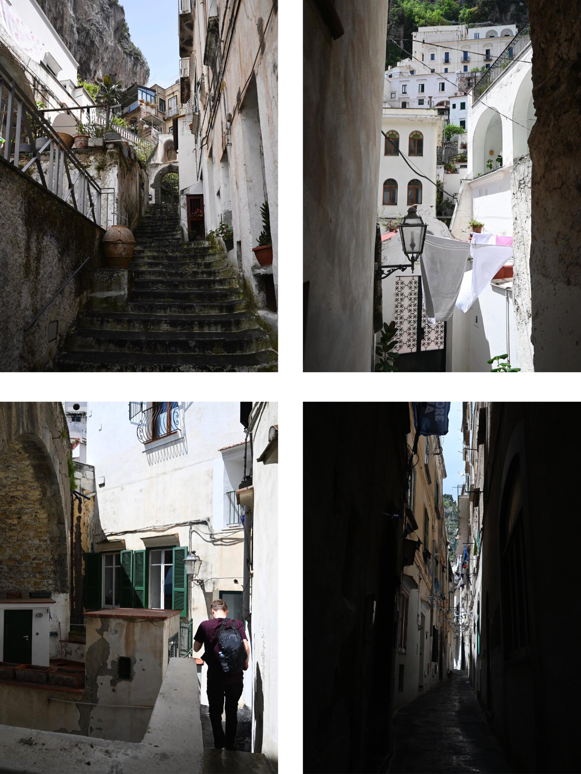 Alleyways in the town of Atrani, Amalfi Coast.