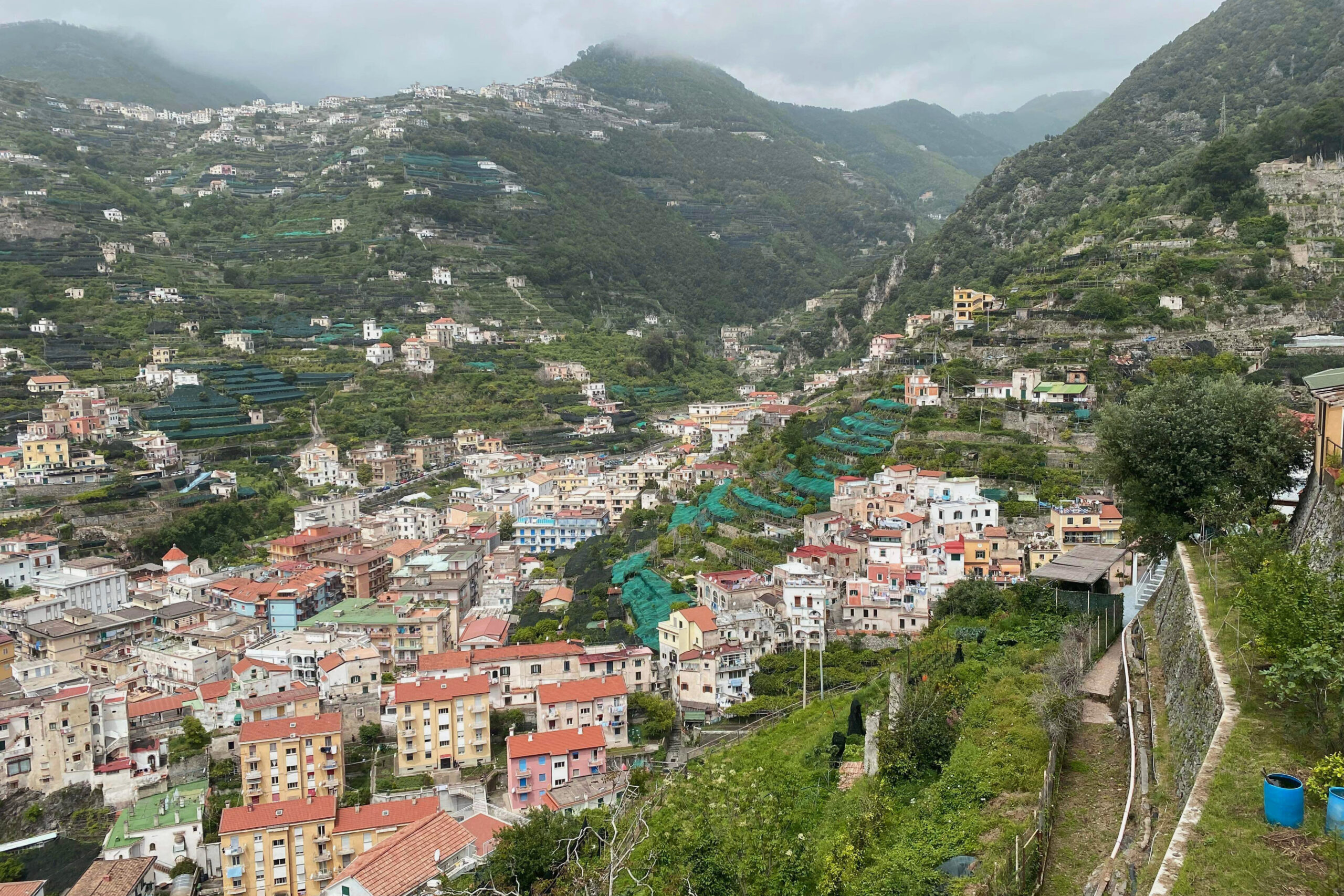 View of the town of Minori on Italy's Amalfi Coast. 