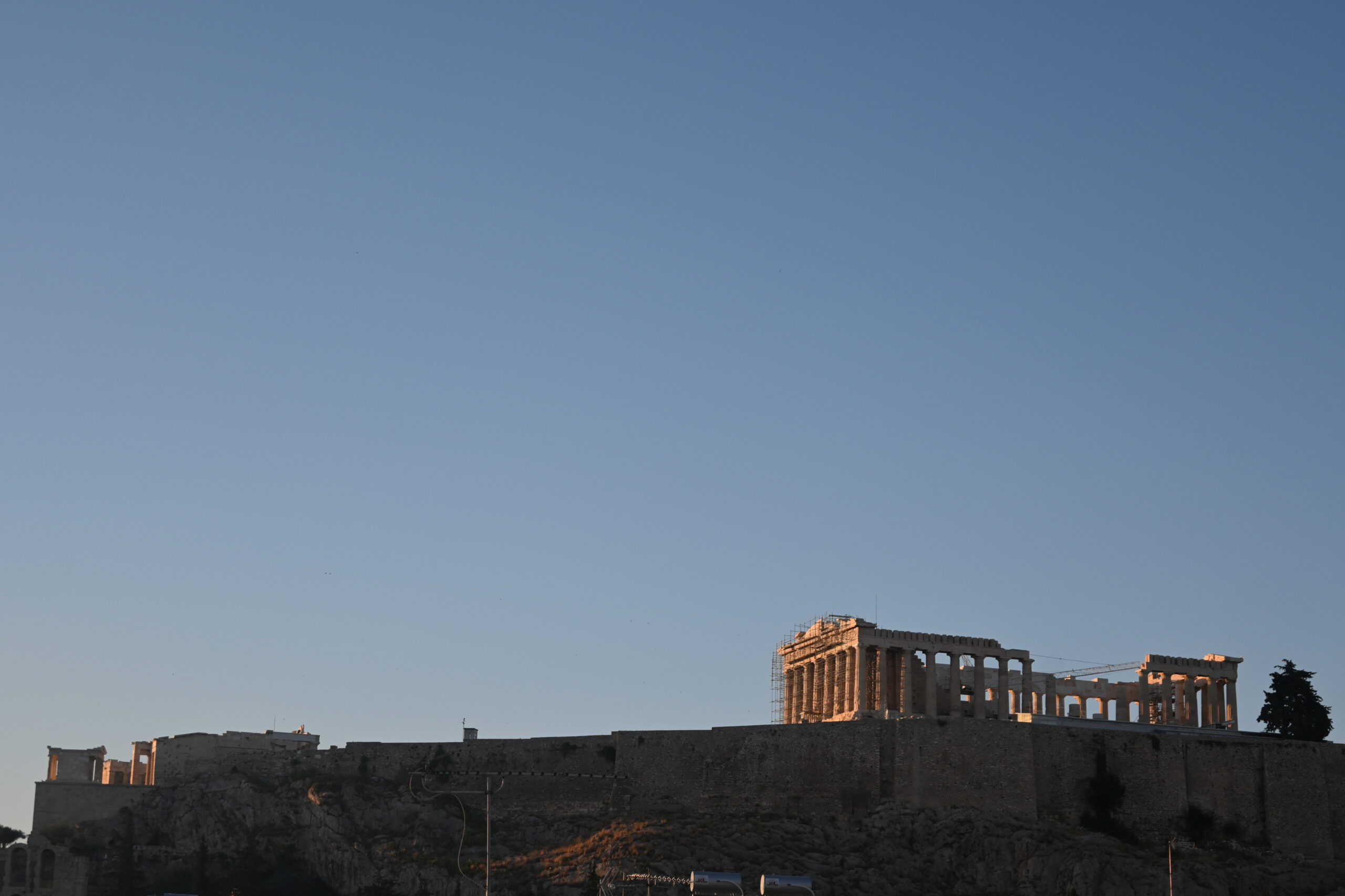 The Acropolis in Athens Greece at night 